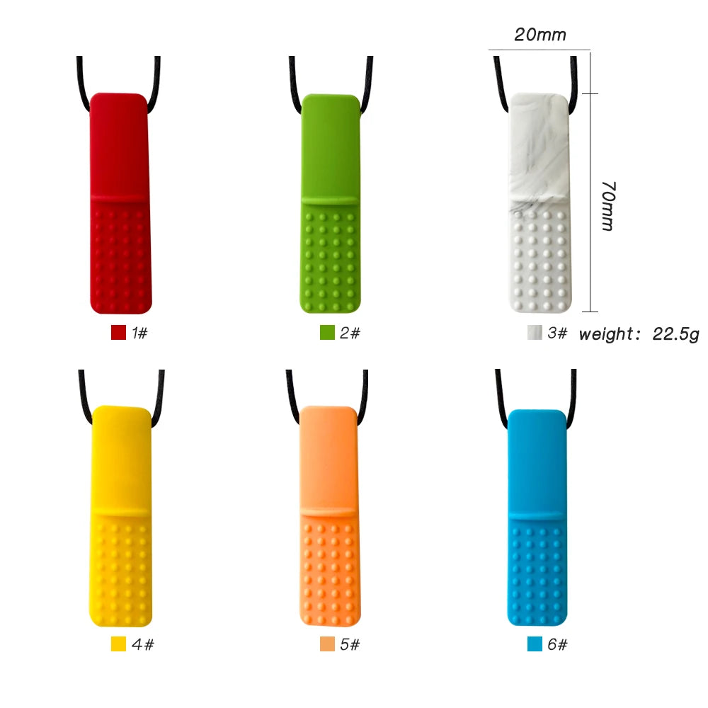 1pcs Silicone Teether Kids Chew Necklace Sensory Chewy Pendant Oral Motor Toys Therapy Tools for Autism ADHD chidren's goods