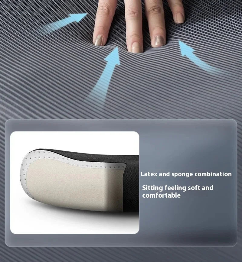 Ergonomic Office Chair Liftable Mesh Computer Chair with 4D Lumbar Support Home Office Swivel Chair with Latex Seat Cushion