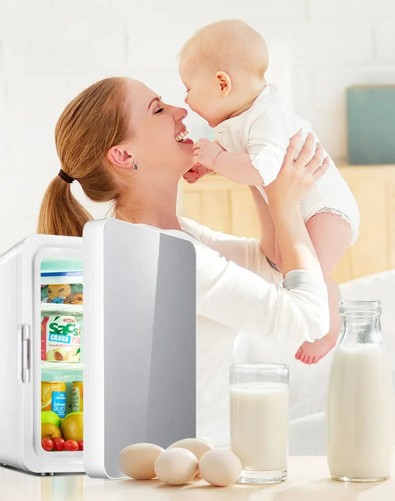 12L Portable Mini Refrigerator Student Dormitory Heating And Cooling Cosmetics Car Home Dual-Use Refrigeration And Preservation
