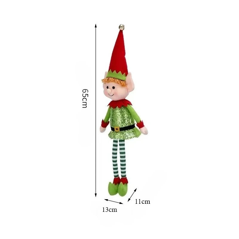 65cm Large Christmas Long Legged Elf Dolls Pendants for Kids Gifts Xmas Decoration New Year Festive Party Supplies