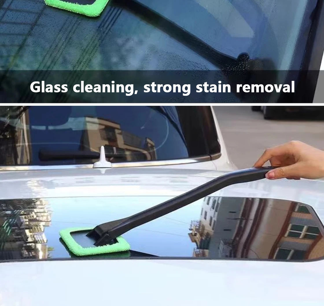 Car Window Cleaner Brush Auto Interior Glass Wash Wiper Multi Functional Household Glass Cleaning Brush  Reusable Cloth Pad