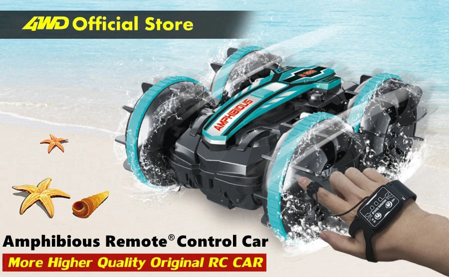 Amphibious RC Car Remote Control Stunt Car Vehicle Double-sided Flip Radio 4WD Drift Off Road Outdoor Toys for Boy Children Gift