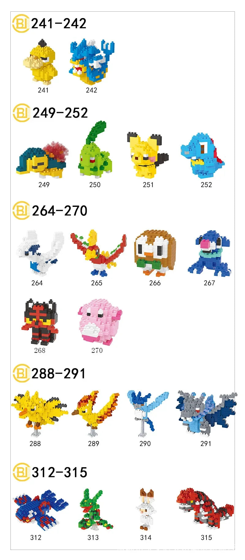 DIY Pokemon Blocks Small Cartoon Mini Building Block Pikachu Charizard Eevee Mewtwo Anime Assemble Action Model Dolls Toys