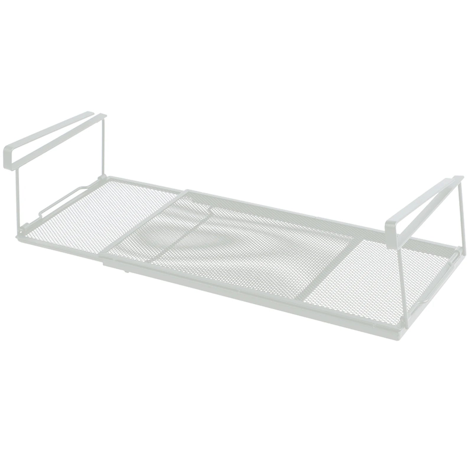 Extendable Under Cabinet Organizer Shelf Steel Under Desk Storage Rack Multipurpose Kitchen Household Hanging Storage Basket