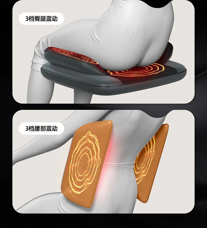 Dual-purpose Heat Cushion Lumbar Spine Shoulder Cervical Back Heat Massage Kneading Shoulder Neck Massager with Remote Control
