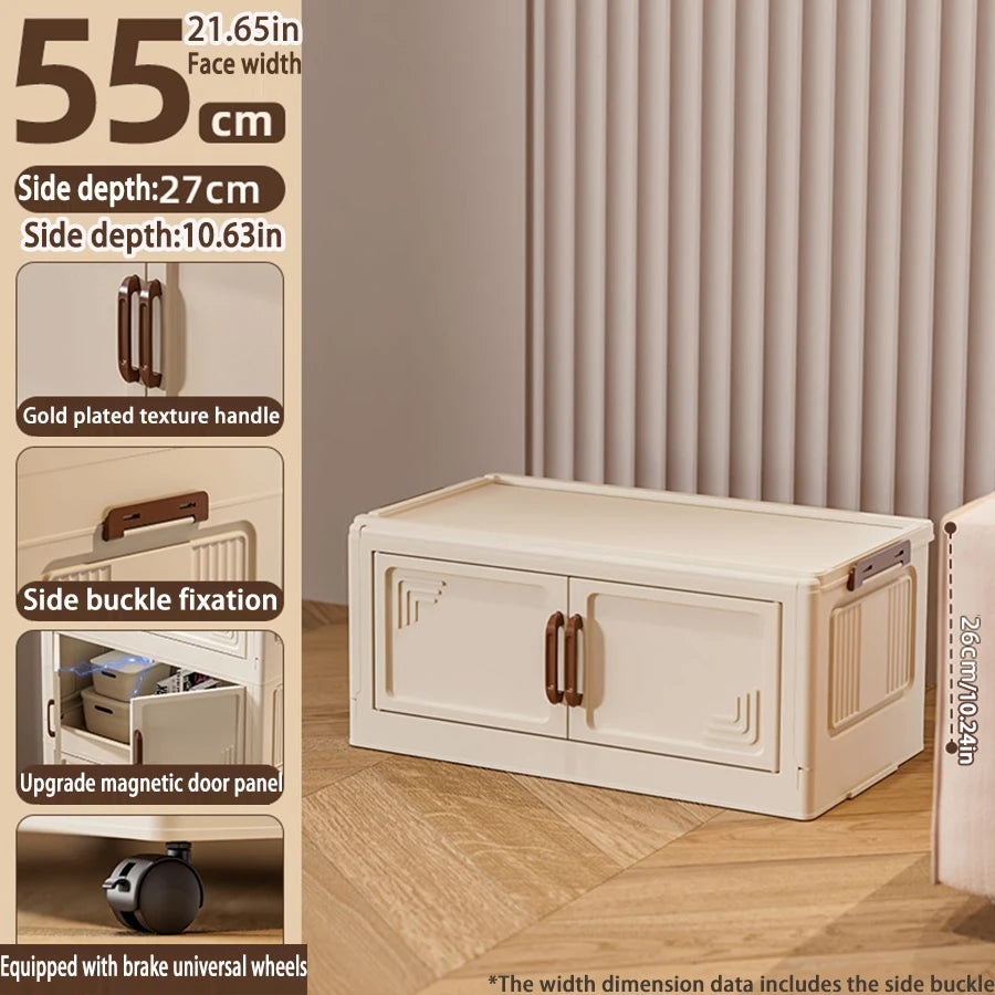 45/55/65cm Length Multifunction Folding Storage Cabinet Dustproof Wardrobe Large Capacity Sundries Cabinet