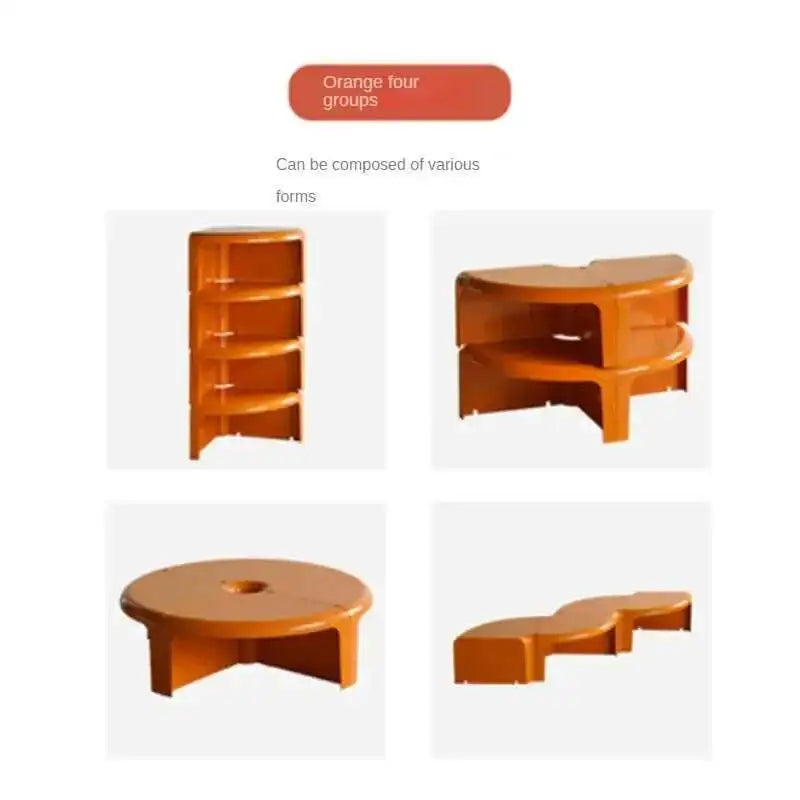 Nordic Round Color Side Table Creative ABS Plastic Coffee Tables Designer Living Room Furniture Modern Home Storage Corner Table