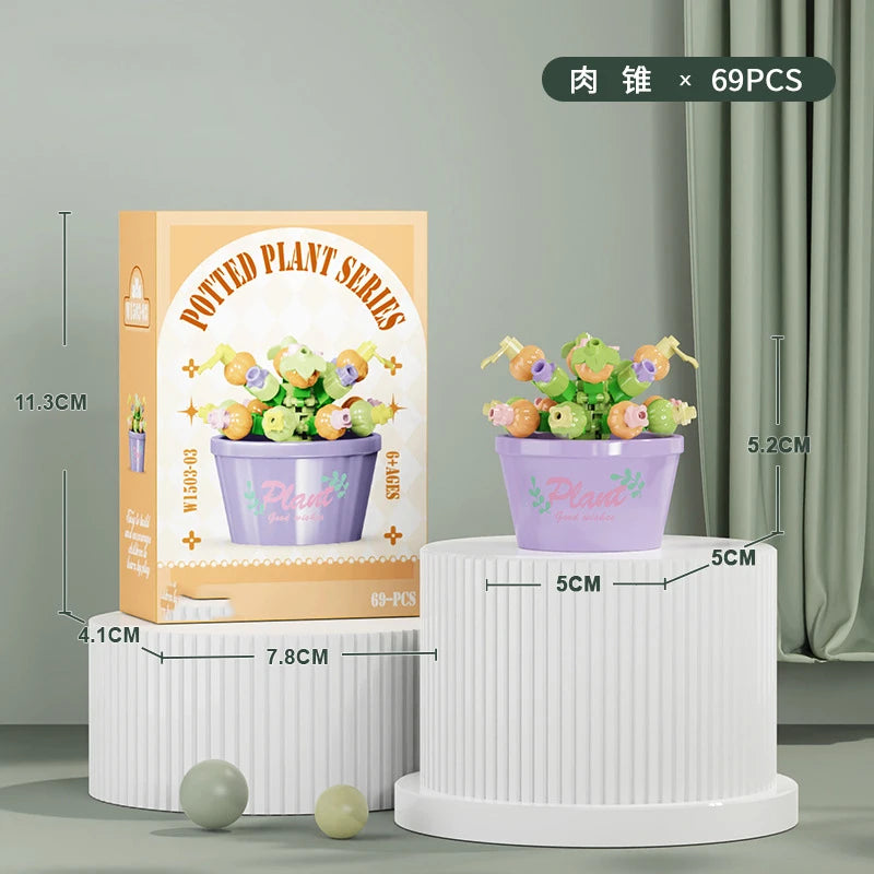 Bouquet Flower Mini Diy Building Block Toys for Children Bricks Blocks for Adults Constructor Micro Bricks Construction Set Gift