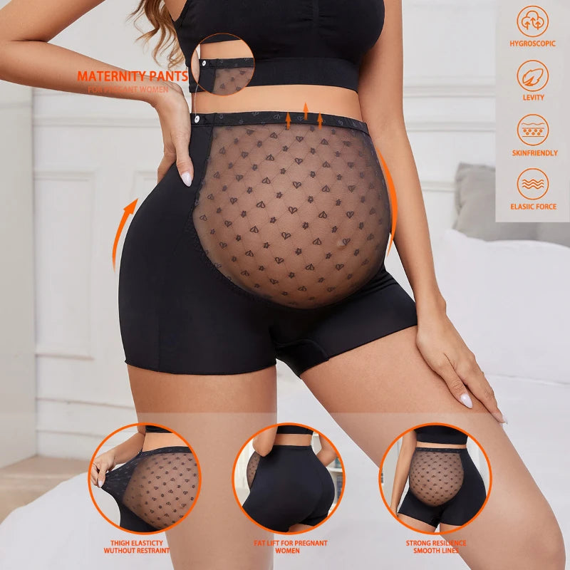 Plus Size Maternity Striped Tights High Elasticity Lace Underwear Clothes For  Pregnant Women Pregnancy Breathable Safety Shorts