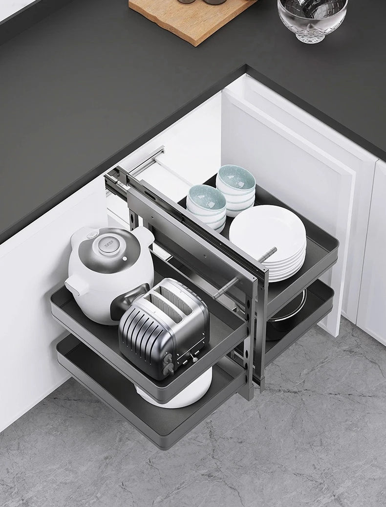 Sliding Kitchen Cabinet Storage Metal Cabinets Organizers Large Removable Spice Drawer Household Narrow Auxiliary Furniture