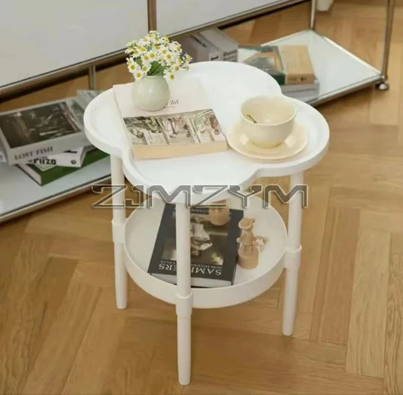 Bedside Table Cream Style Table Four Leaf Modern Minimalist Bedroom Sofa Side Cabinet Storage Table Small Coffee Table