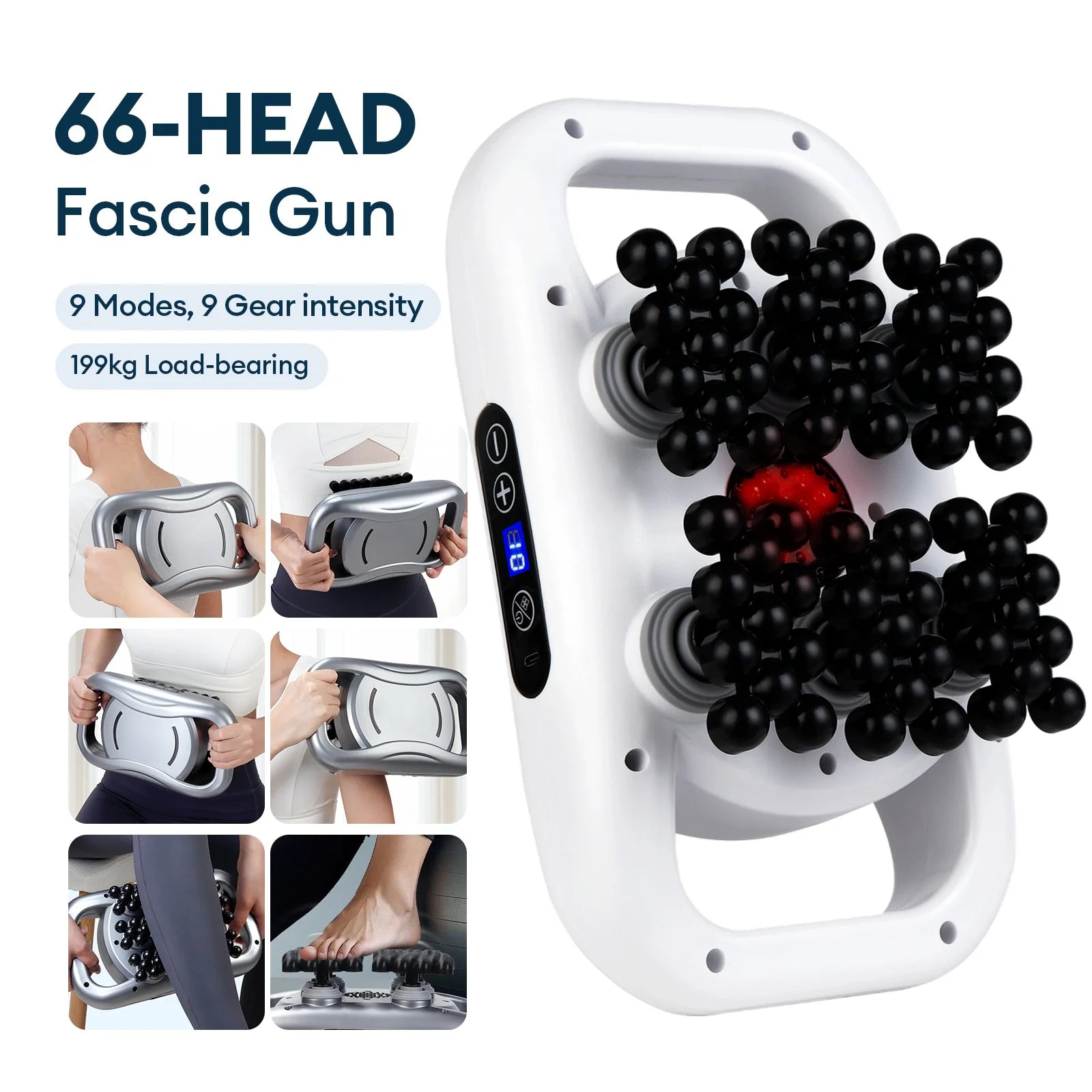66-head Fascia Gun High Frequency Vibration Body Massage Gun Back Massager Waist Massager Neck Shoulder Thigh Fascia masajeador