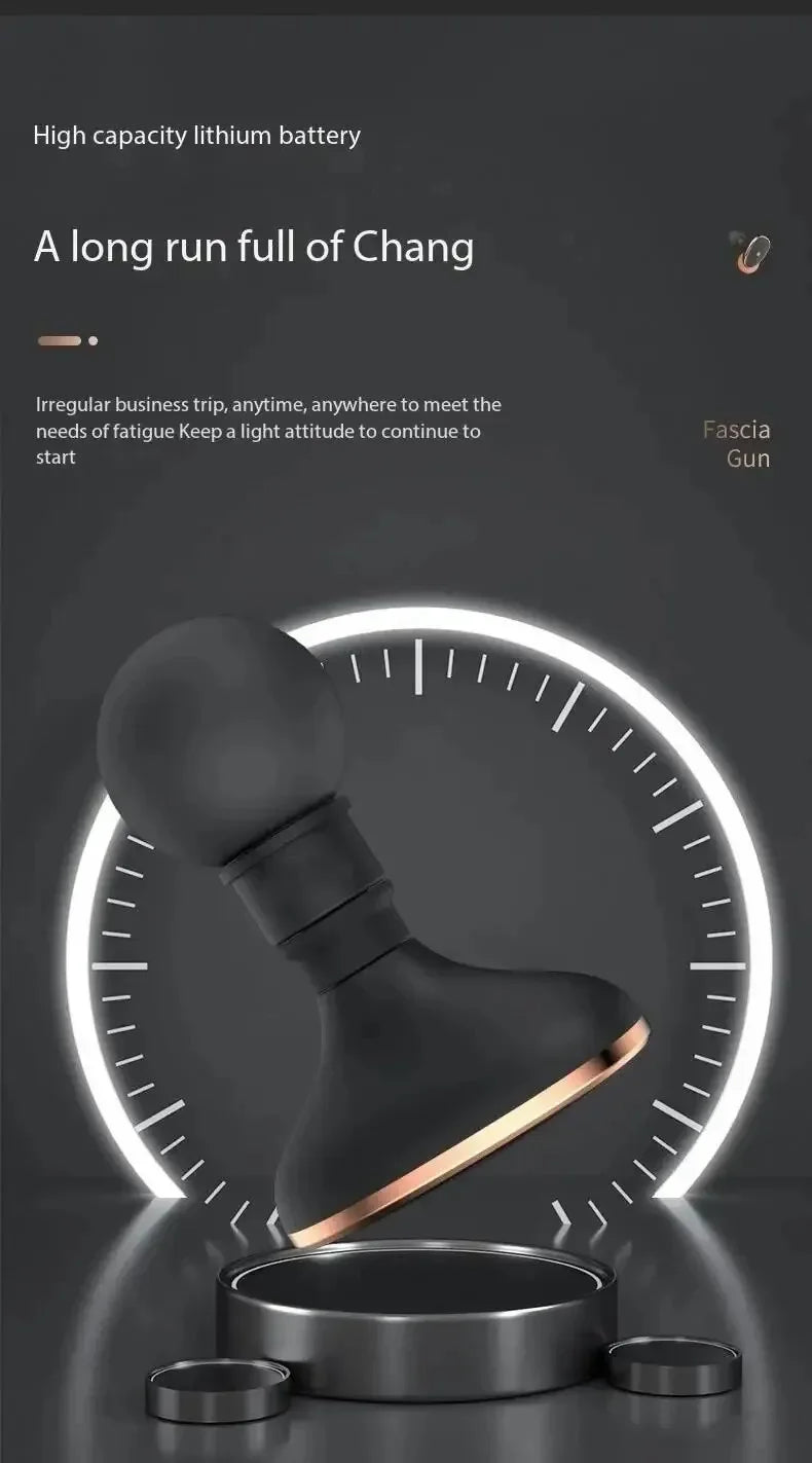 Mini Vibrating Fascia Gun Portable Silent Muscle Massager Motorized High Frequency Vibration Relaxation Artifacts