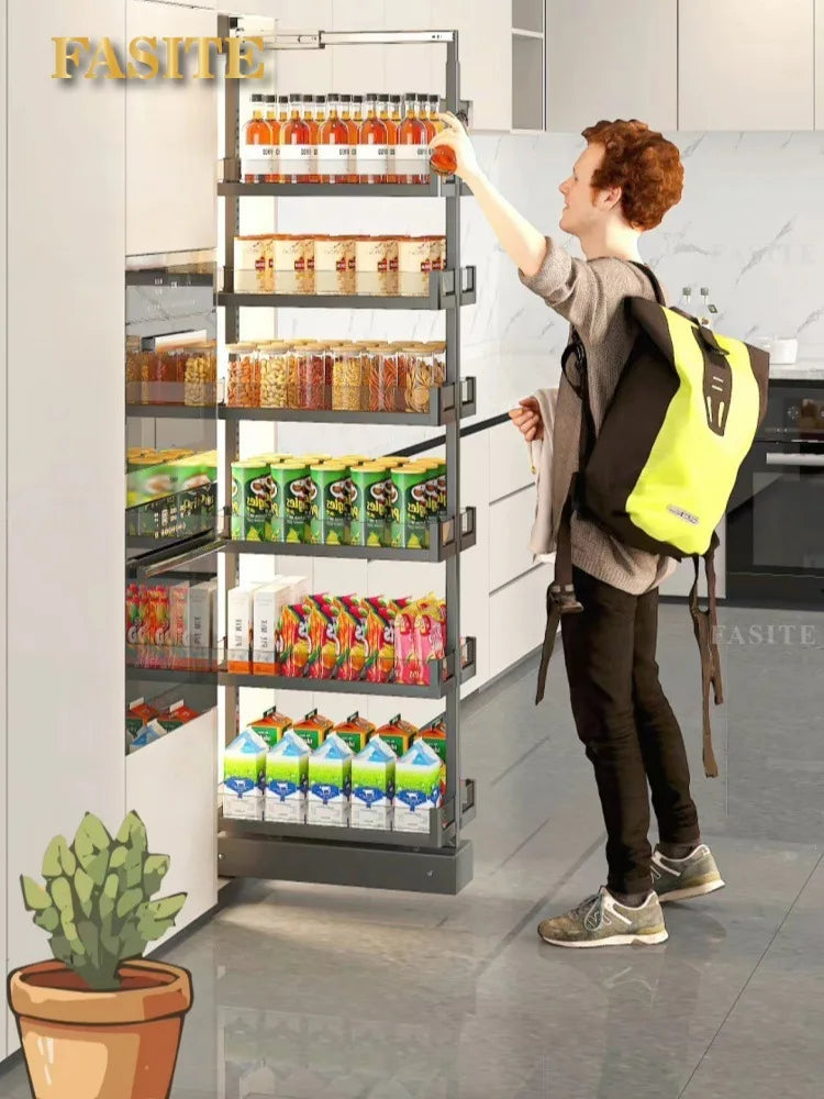 Tall Cabinet Big Monster Storage Kitchen Cabinet Slide Rail Snack Drawer