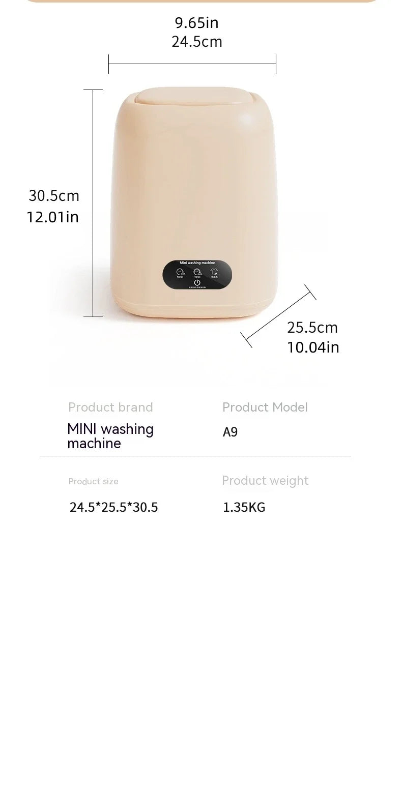 Mini Fully Automatic Portable Washing Machine with Spin Dryer 220V for Underwear Children Clothes