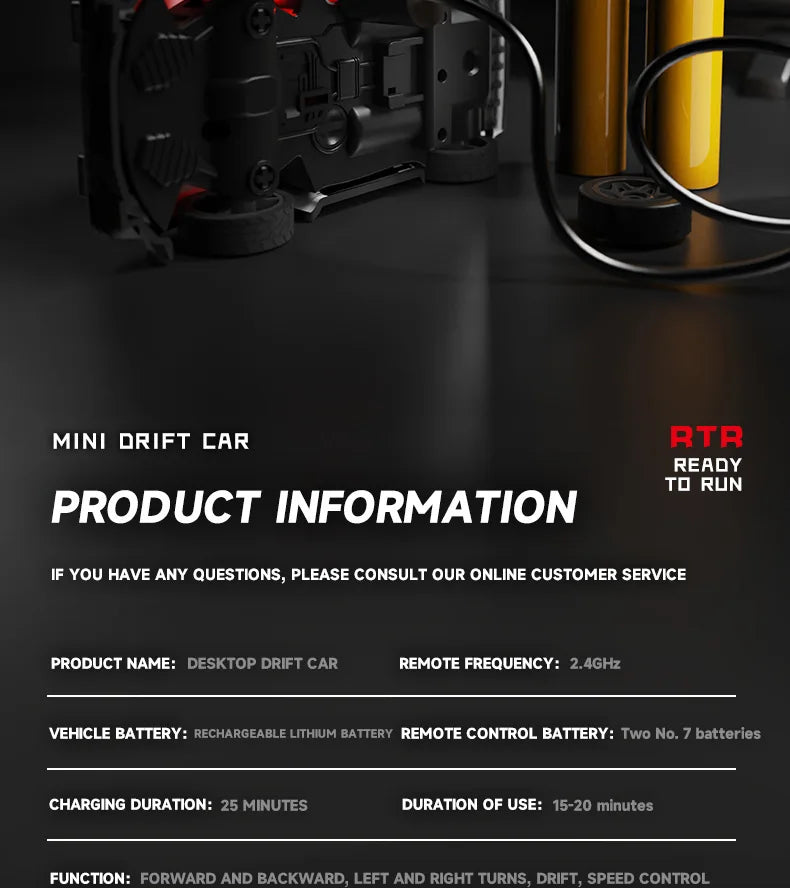 KF20 1:64 RC Drift Car 2.4G High-Speed Racing Car Four-Wheel Mini Desktop Remote Control Car Electric Toy Electric Toy Kids