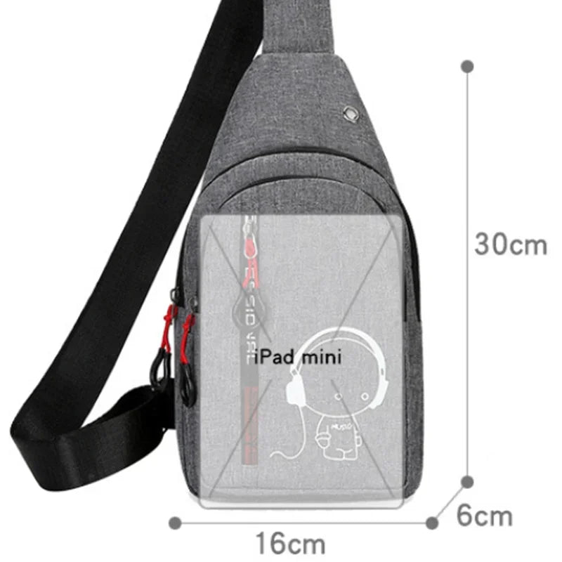 Men's Chest Bag 2024 New Casual Fashion Shoulder Bag Male Hand Crossbody Korean Cycling Backpack