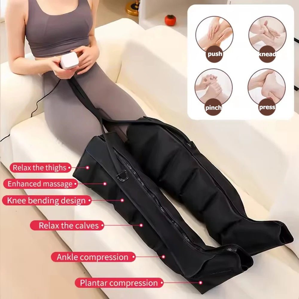NEW Pressotherapy Air Compression Foot Massager Leg Recovery Boots Lymphatic Drainage Machine Relax Physiotherapy 6 chambers