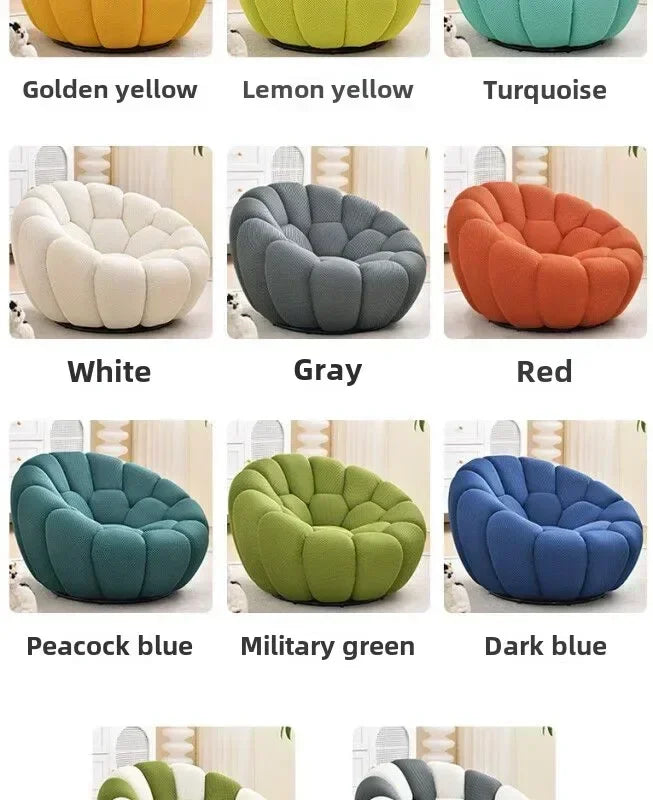 Single Seat Designer Pumpkin Lazy Sofa Balcony and Bedroom Can Lie Down and Recline Italian Minimalist Rochburg Football Sofa