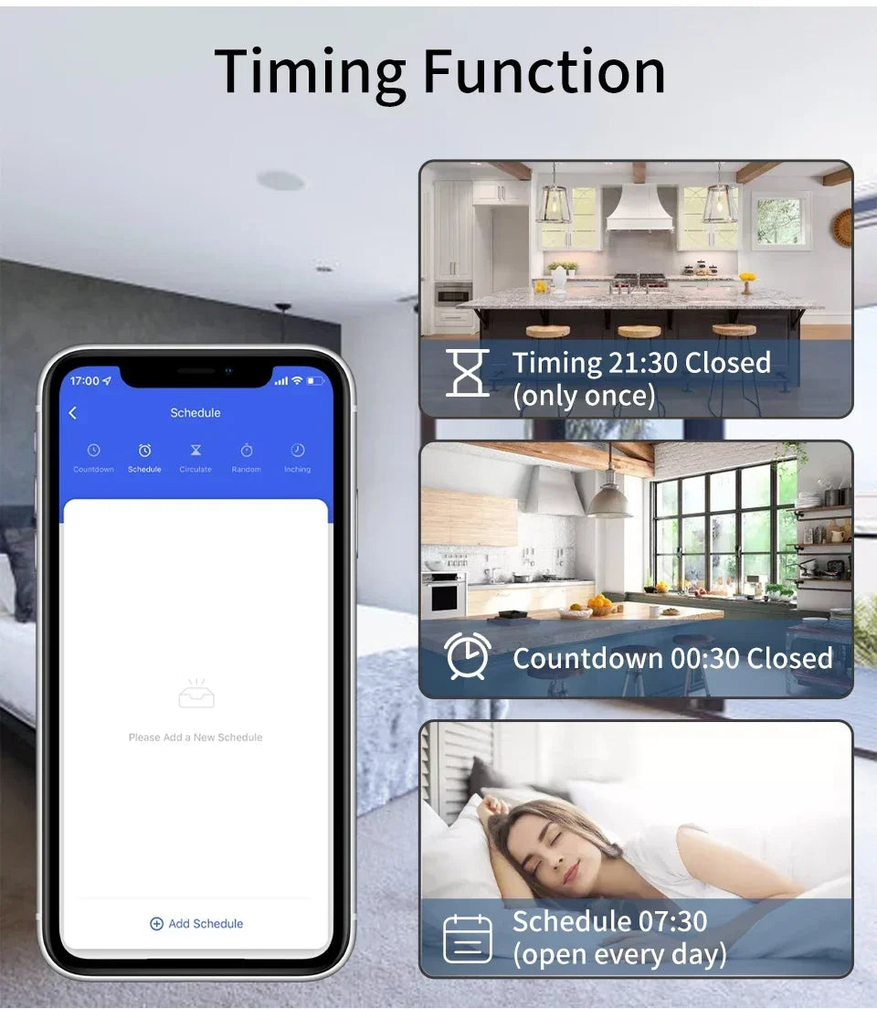 Tuya WiFi Smart Switch 16A RF 433Mhz Wireless Remote Control Push Button Switch Voice Control With Alexa Google Assistant Alice