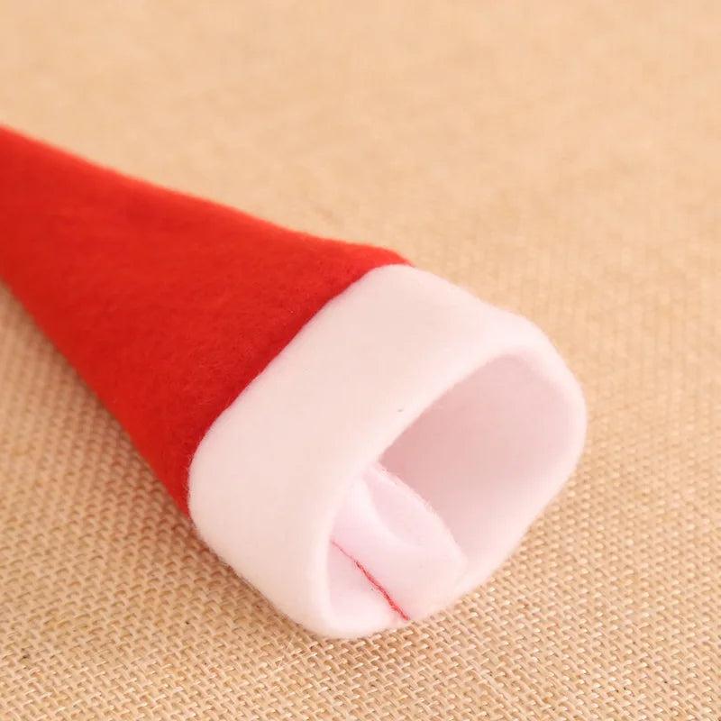 Merry Christmas Decorations Mini Tableware Christmas Fork Knife Holder Bag for Home Dinner Table Decor New Year Christmas Gift