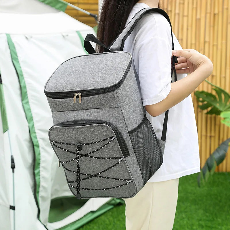 20L Outdoor Thermal Cooler Backpack Bags Insulated Leakproof Lunch Bag Camping Drink Refrigerator Picnic Food Fresh Keeping Bag