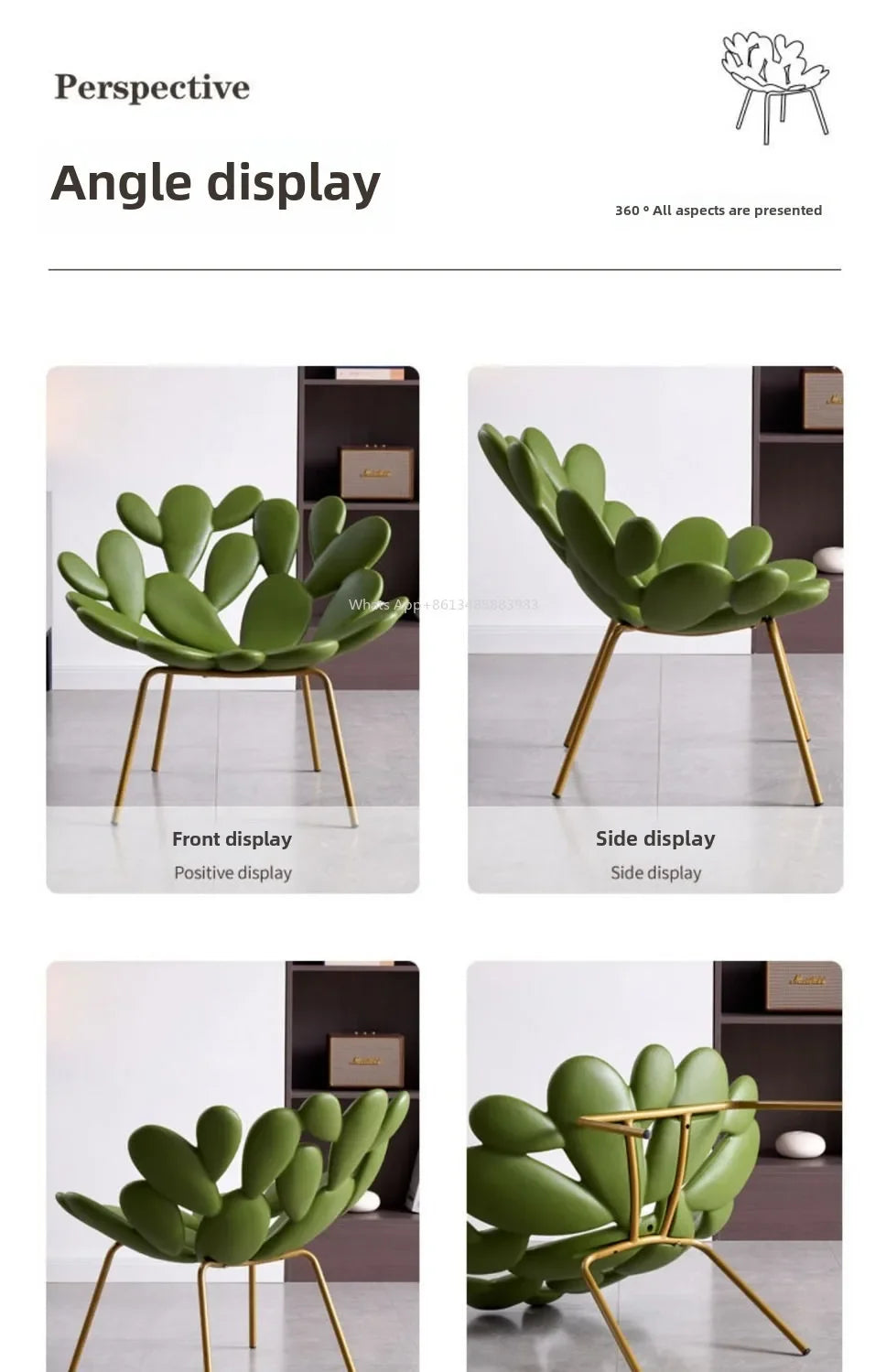 Internet Celebrity Cactus Chair  Leisure  Sofa  Modern Creative Light Luxury  Bed and Breakfast Living Room Balcony Outdoor
