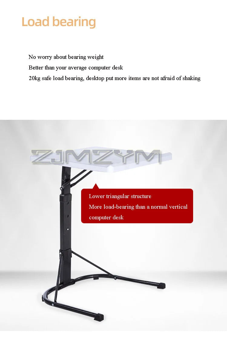 Folding Laptop Table Portable Vertical Computer Desk With Adjustable Height Tilt Angle Liftable Mobile Office Table Bedside Sofa