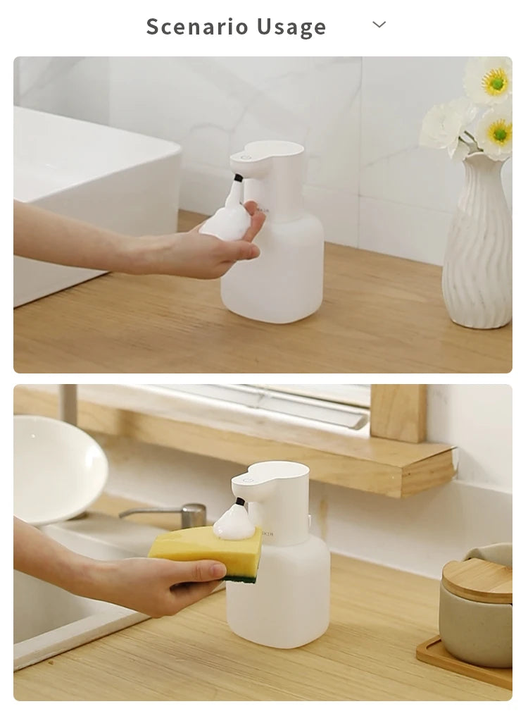 New Wall Mounted Automatic Soap Dispenser Foam Smart Hand Washing Machine 500ml Liquid Rechargeable Bathroom Induction Sensor