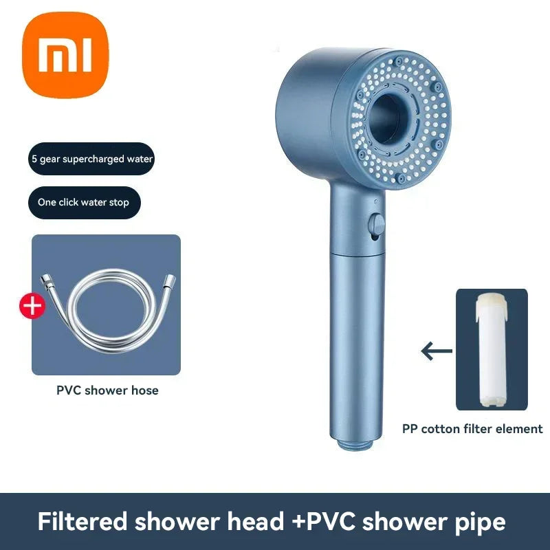 Xiaomi 5-Modes Shower Heads High Pressure Mijia ShowerHead Set Portable Rainfall Faucet Tap Bathroom Bath Home Bathroom Upgrade