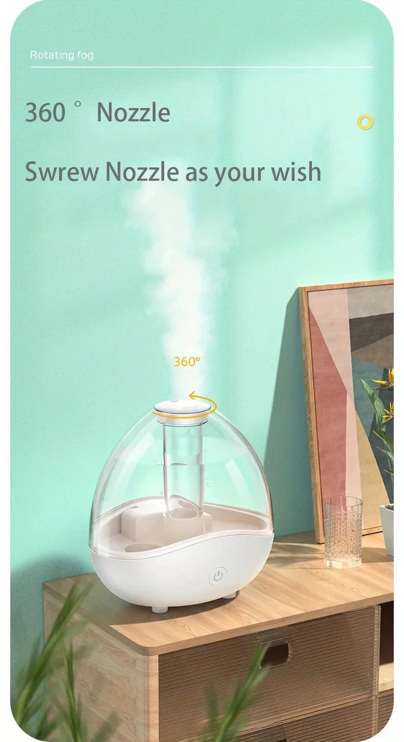 1500ML/50.73oz  Air Humidifiers Large Capacity 360 Rotation Nozzle，Auto-Shut Off, USB Humidifier With 7-Colors Night Lights