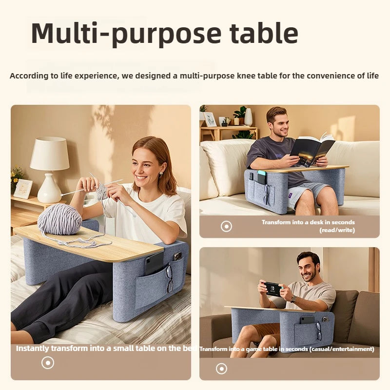 Multi-Functional Knee Laptop Desk Lazy Sofa Tray Table Bed Writing Stand Reading Gaming Table for Small Space Use