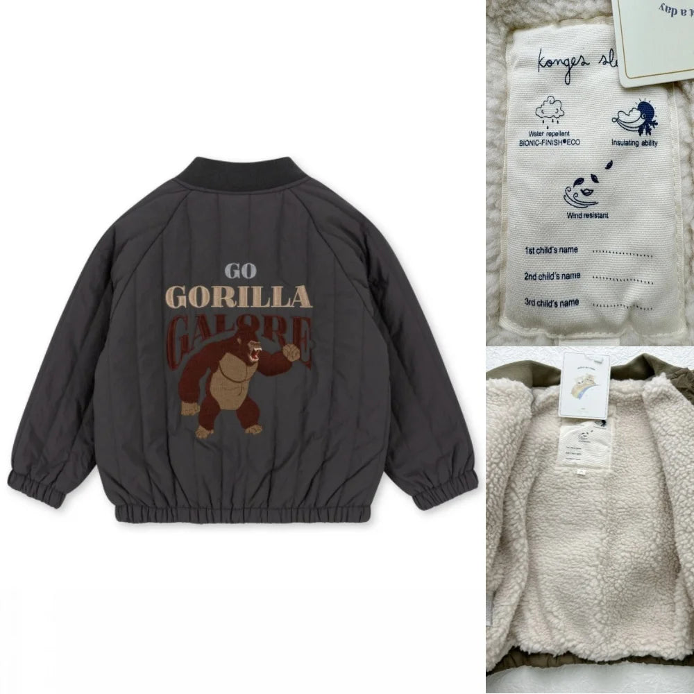 2025 KS Winter Baby Boys Lambswool Jackets Coat Kids Cotton Outerwear Toddler Girl Fleece Flight Suit Jacket Children's Clothing