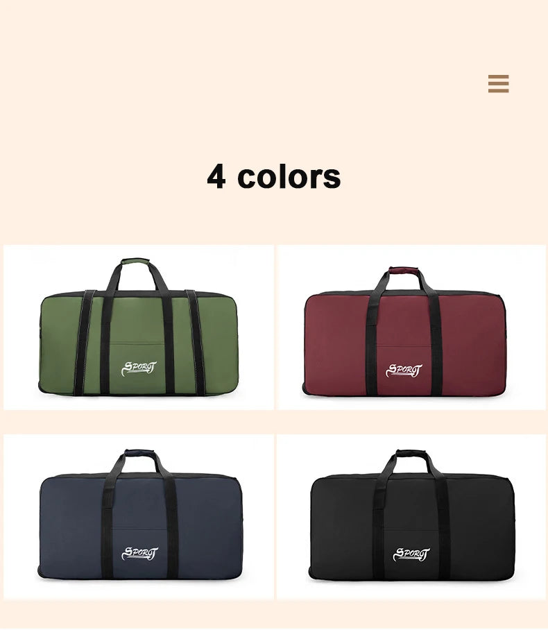 Unisex Wheeled Travel Bag Universal Foldable Luggage Bags with Wheels Large Capacity Waterproof Luggage Storage Carrier Handbag