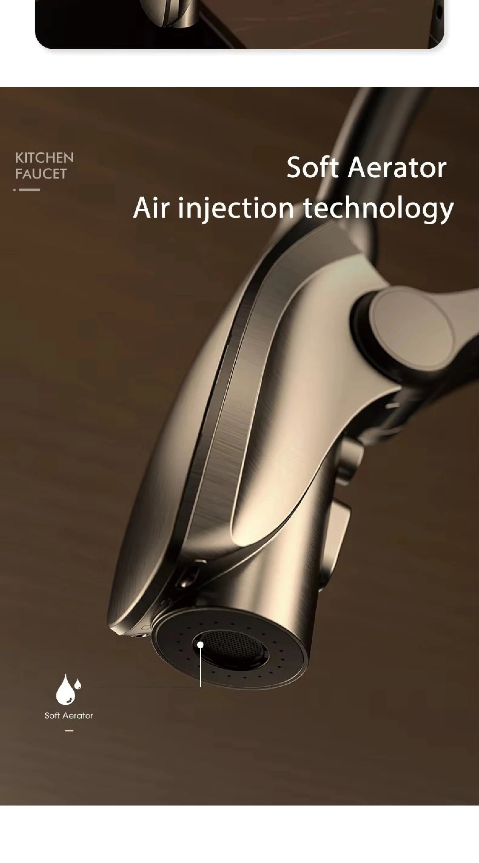 Luxury Gunmetal Brass Kitchen Faucet with LED Display,Sensor&Pull-Out 3-Function Spray,Touchless High Pressure Water-Saving Tap