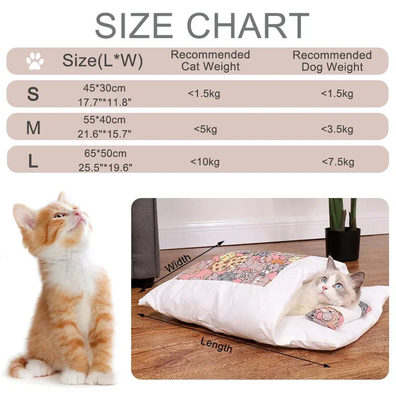 Kawaii Removable Cats Bed House Home Supplies Products for Adult Cats Large Pet Dog Bed Cat's House Cave Comfortable  Food Cute