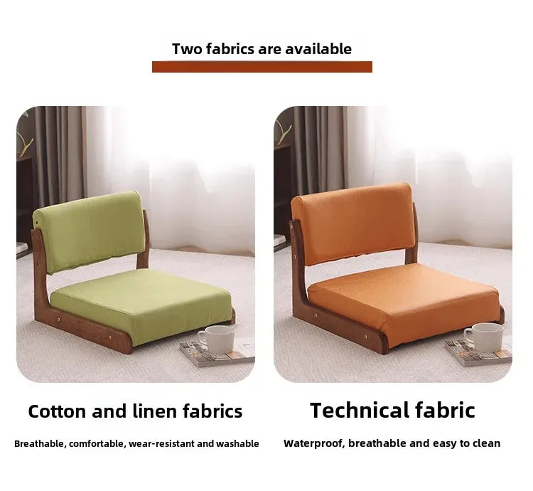 Japanese Tatami Chair Backrest Solid Wood Bed Legless Seat Bay Window Single Lazy Sofa Floor Chair Bedroom Sitting Furniture