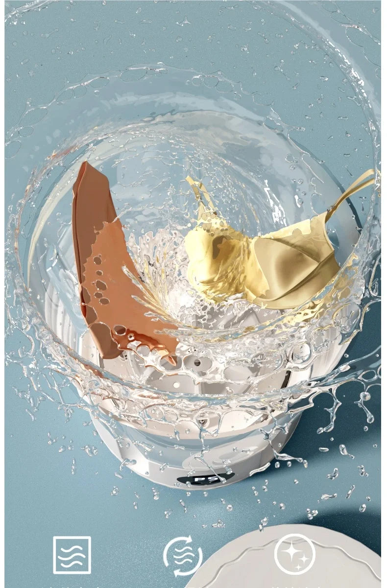 TINSOL Portable Mini Washing Machine Laundry Device Perfect for Travel Socks & Underwear Cleaning Effortlessly Clean Your Clothe