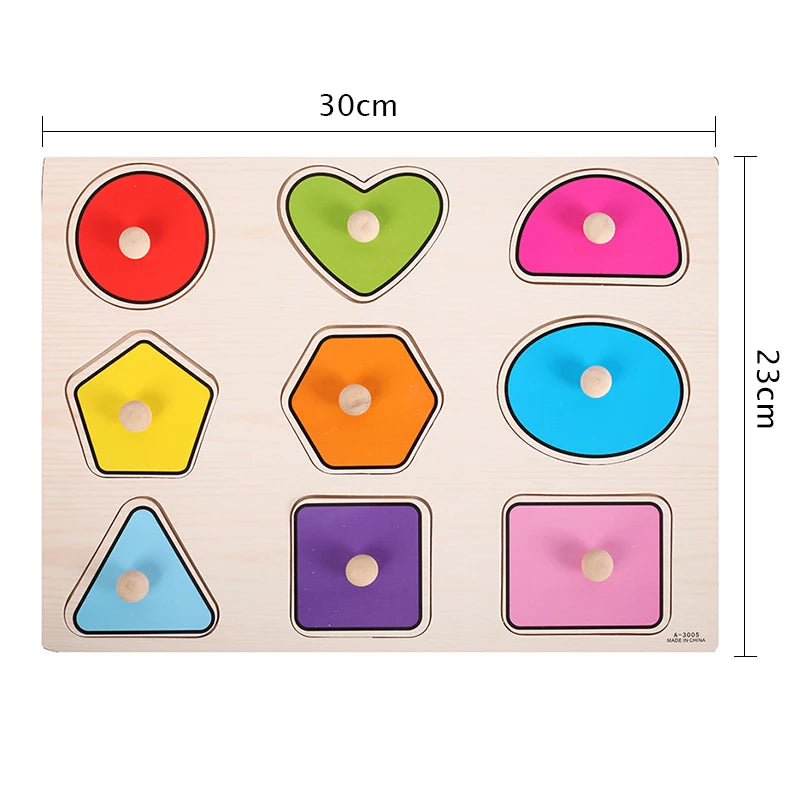 30cm Kid Early educational toys baby hand grasp wooden puzzle toy alphabet and digit learning education child wood toy