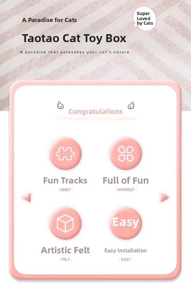 Cat Puzzle Toy Felt Puzzle Box Cat Exercise Toy With Ball Indoor Sports Entertainment Hunting Cat Toys For Indoor Cats