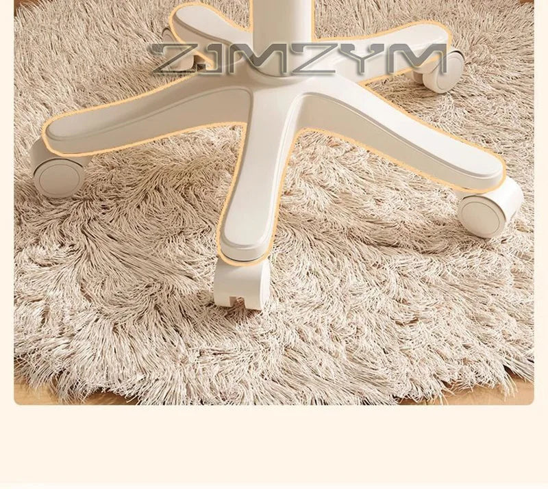 Leather Chair Rotatable Shell Seat Adjustable Rotary Stool for Home Makeup Wear-Resistant Chair for Studios,Wheel-slip Back Chai