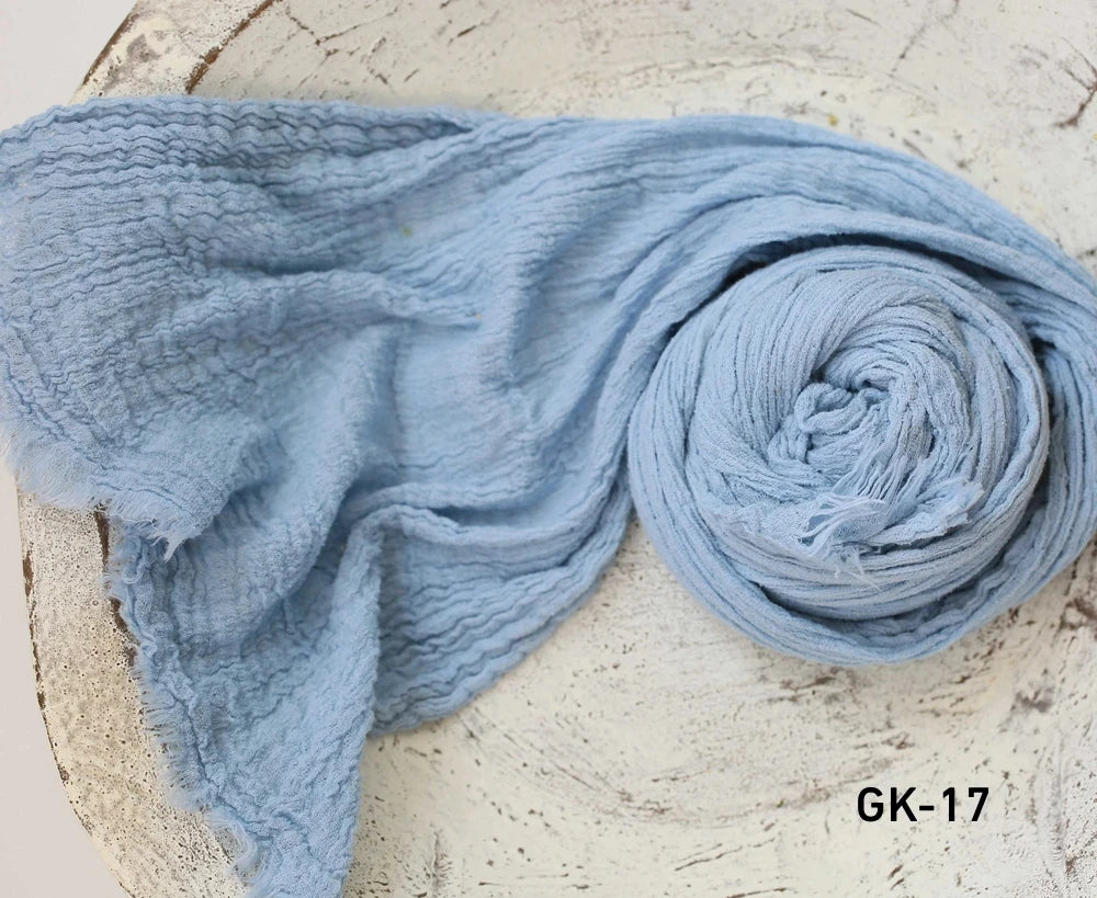 Seersucker Wrap Newborn Photography Props Soft Cotton Gauze Baby Swaddle Blanket Infant Studio Photo Basket Backdrop Accessories