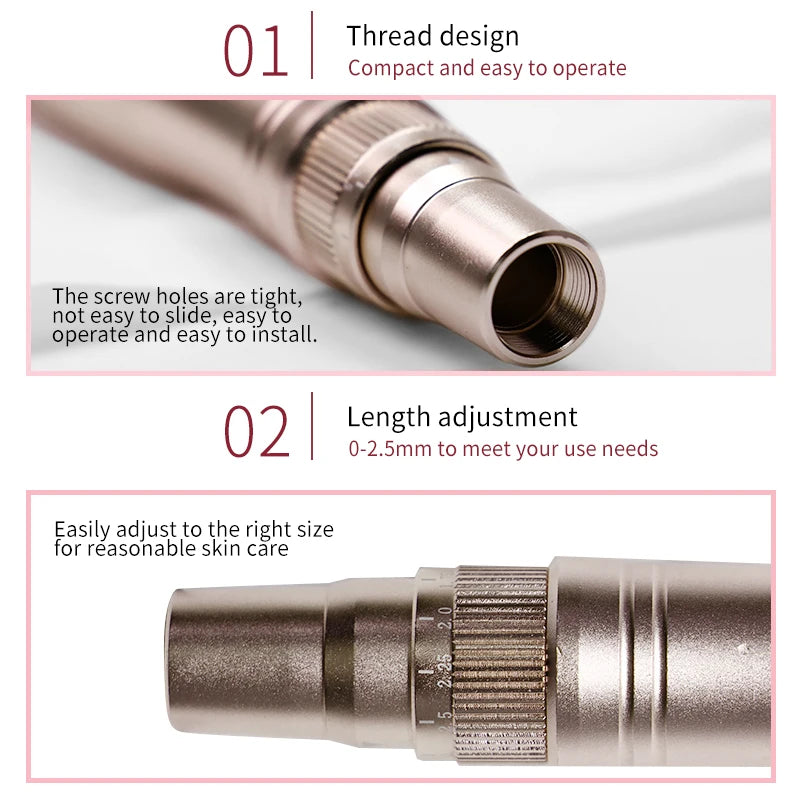 Professional Derma Pen Microneedle Pen With Needles Cartridges Skin Care Device Wireless Microneedling Machine Beauty Tool