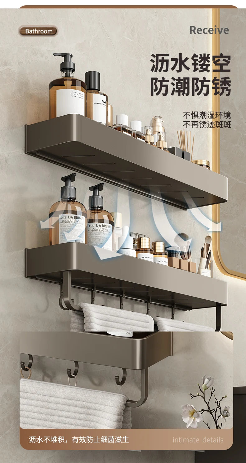 Bathroom Shower Shelf Shower Caddy Wall Floating Shelf Bathroom Toilet Shelf Kitchen Cabinet Storage Shelves Rack Organizers