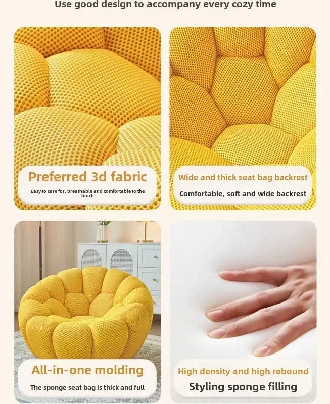 Single Seat Designer Pumpkin Lazy Sofa Balcony and Bedroom Can Lie Down and Recline Italian Minimalist Rochburg Football Sofa