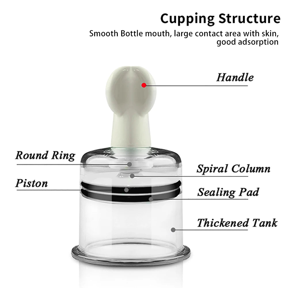 4 Sizes Cupping Therapy Set Body Massage Vacuum Rotating Handle Portable Twist Pump Suction Vacuum Nipple Suckers Cupping Cups