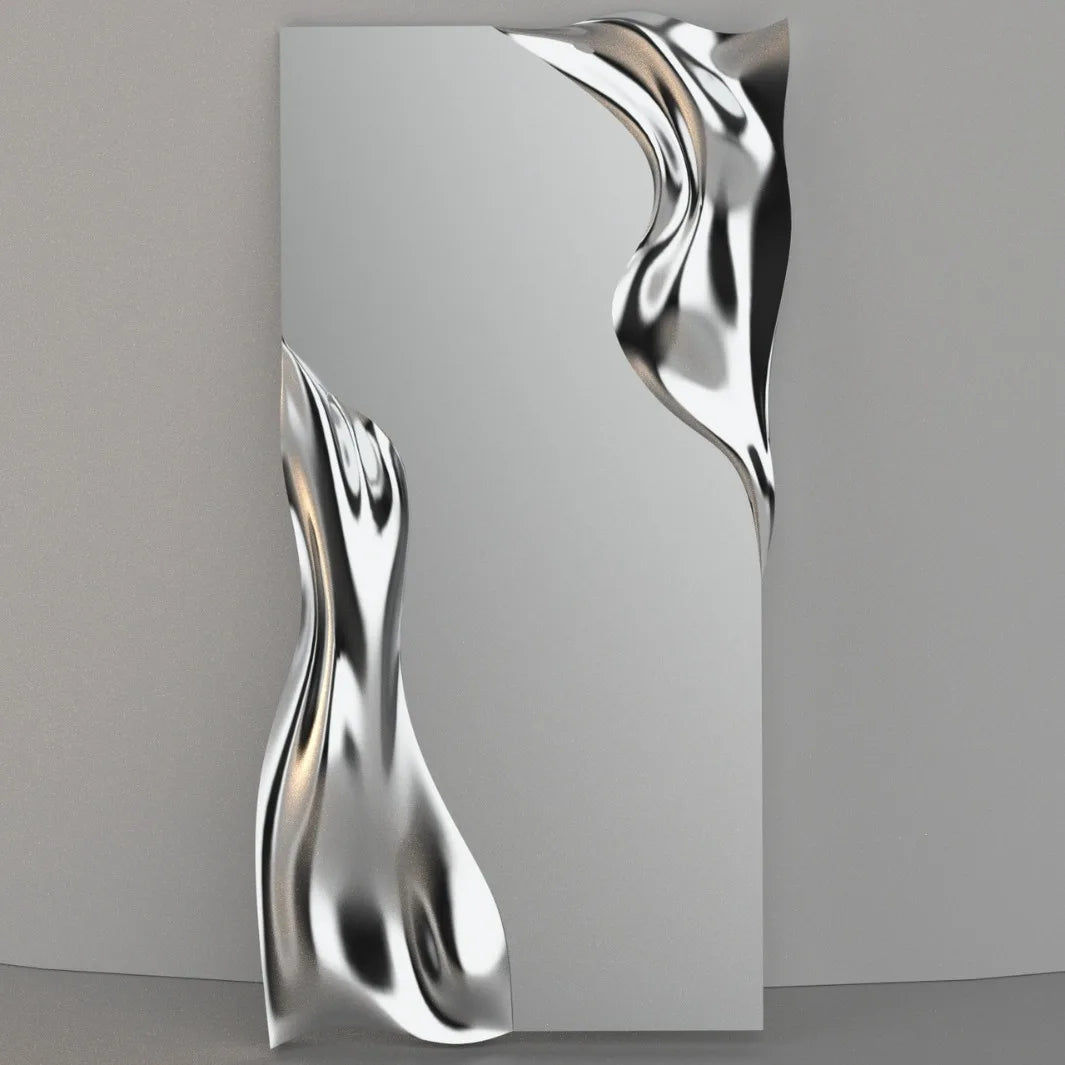 Wall hanging water ripple household villa model room floor mirror full-length mirror visual decoration