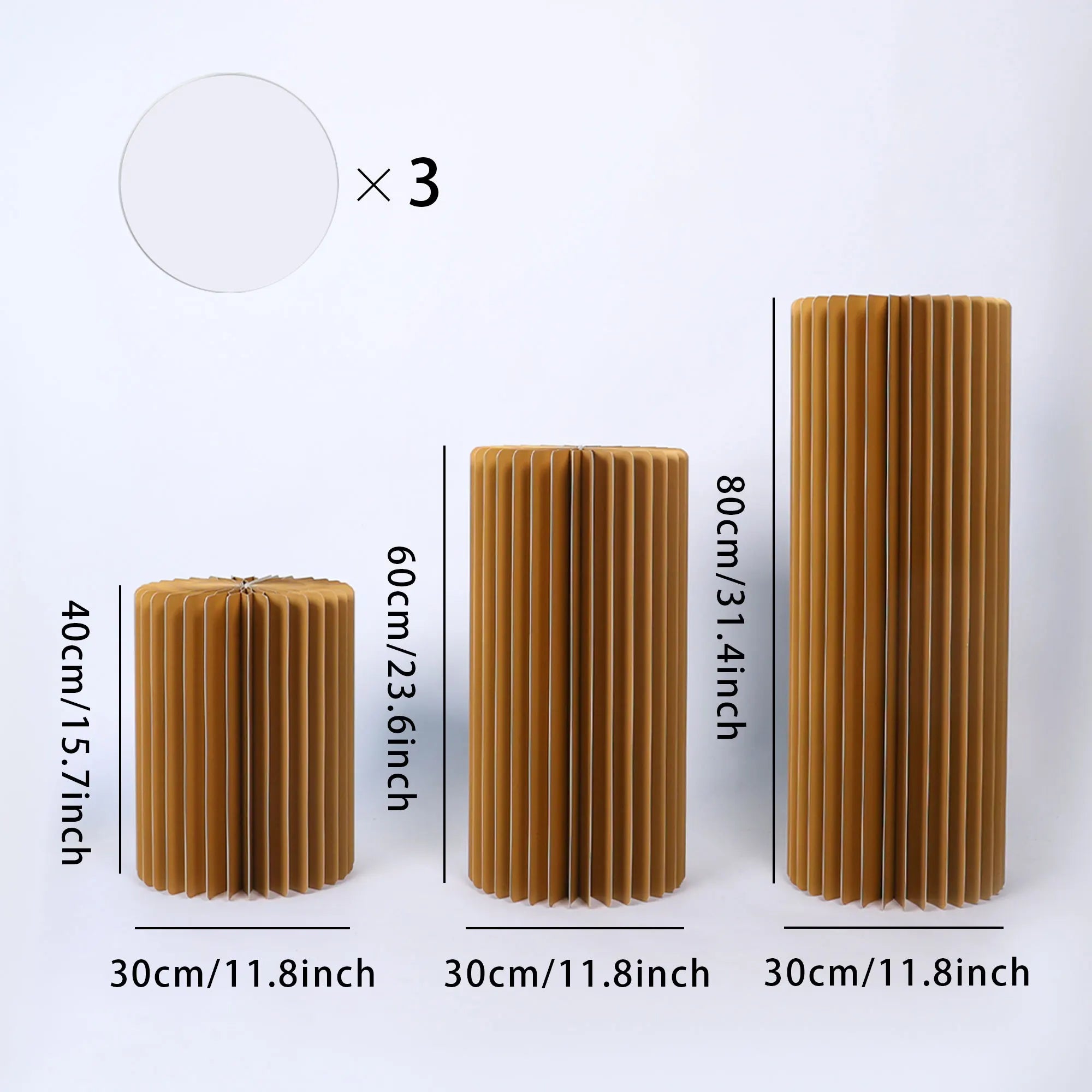Sturdy Cardboard Column with Clear Acrylic Plate Reusable Cylinder Stands for Party,Cake Stand Pillar for Birthday Dessert Cake