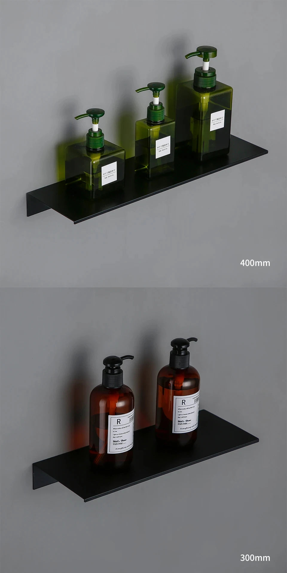 Matt Black Wall Shelf Bathroom Shelves Bathroom Accessories 30-50cm Modern Kitchen Shower Bath Storage Rack Wholesale Promotion