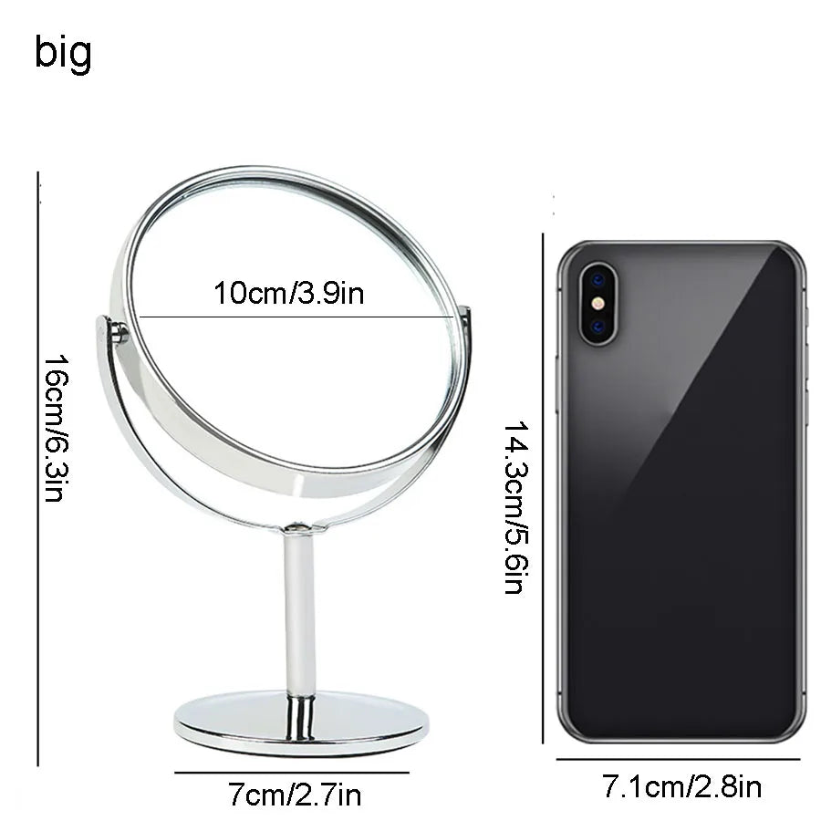 Makeup Mirror Portable Makeup Mirror Double sided Metal 3-inch 4-inch Round/Oval/1:2 Magnifying Mirror Face Rotating Mirror